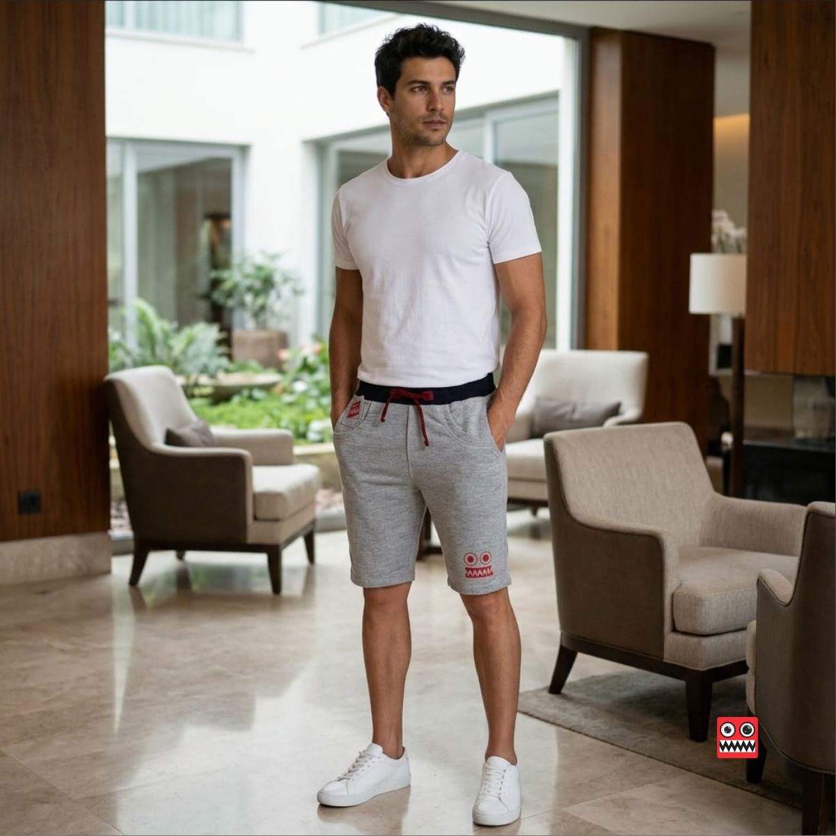 Bermuda Jogger Gris Claro Liquidacion
