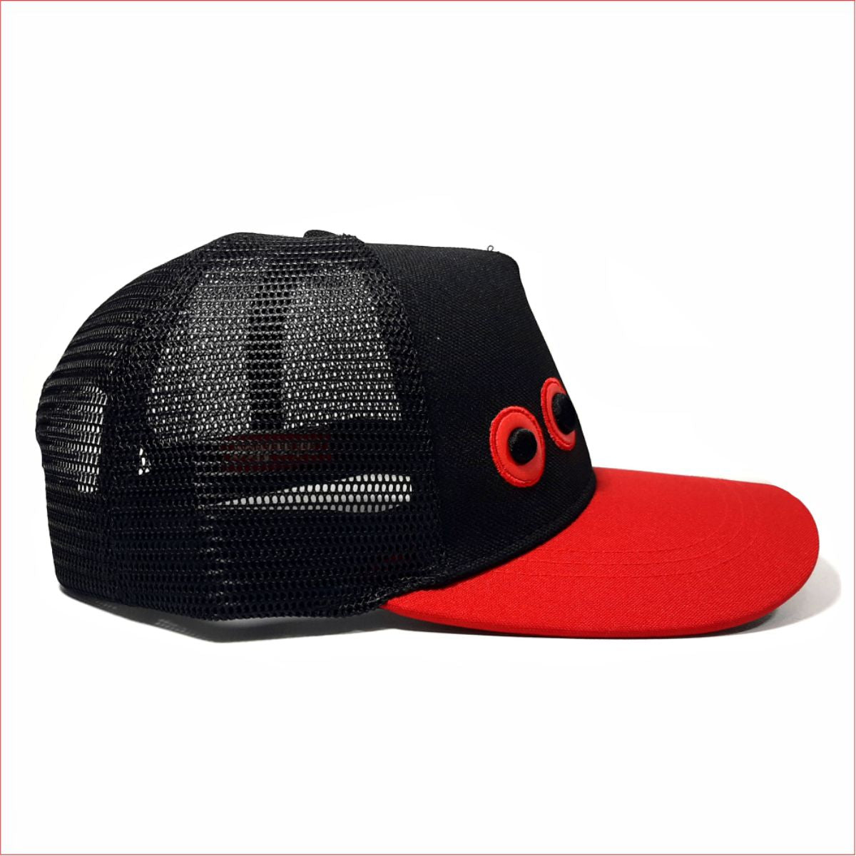 Gorra Ojos bordados Negro y Rojo