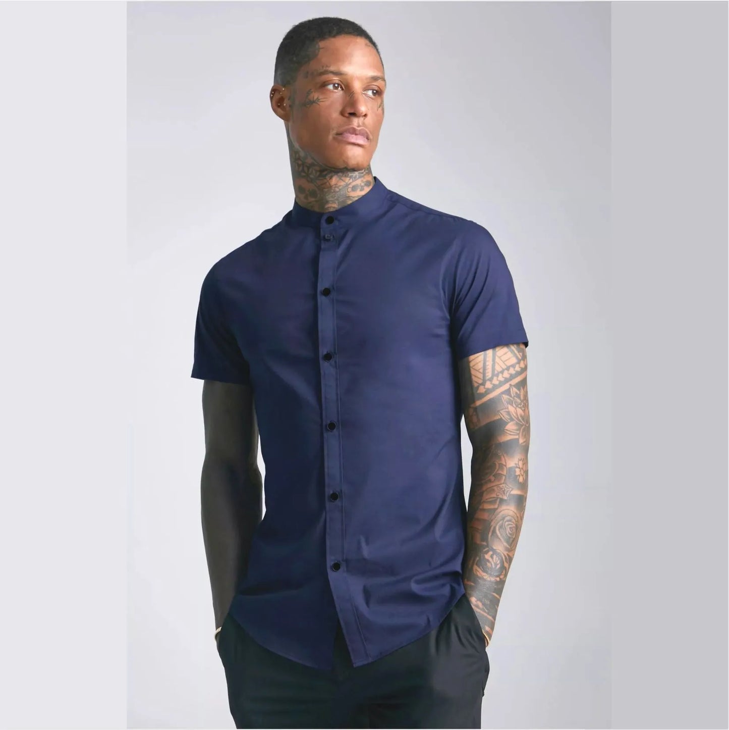 Camisa Manga Corta Dark Blue