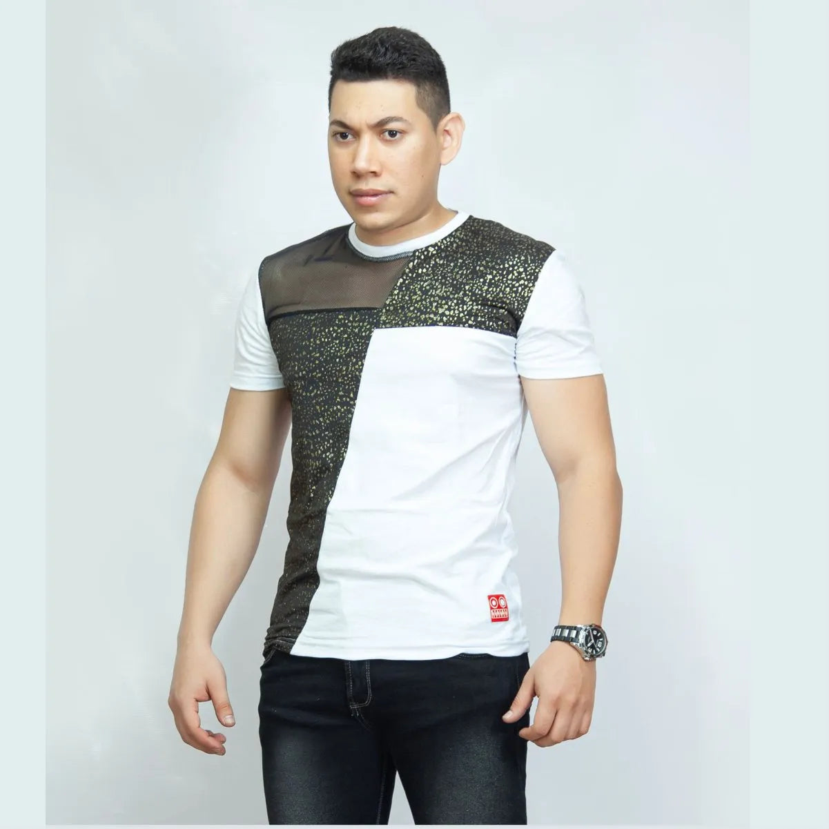 Camiseta Dinami Blanco Cuello Redondo