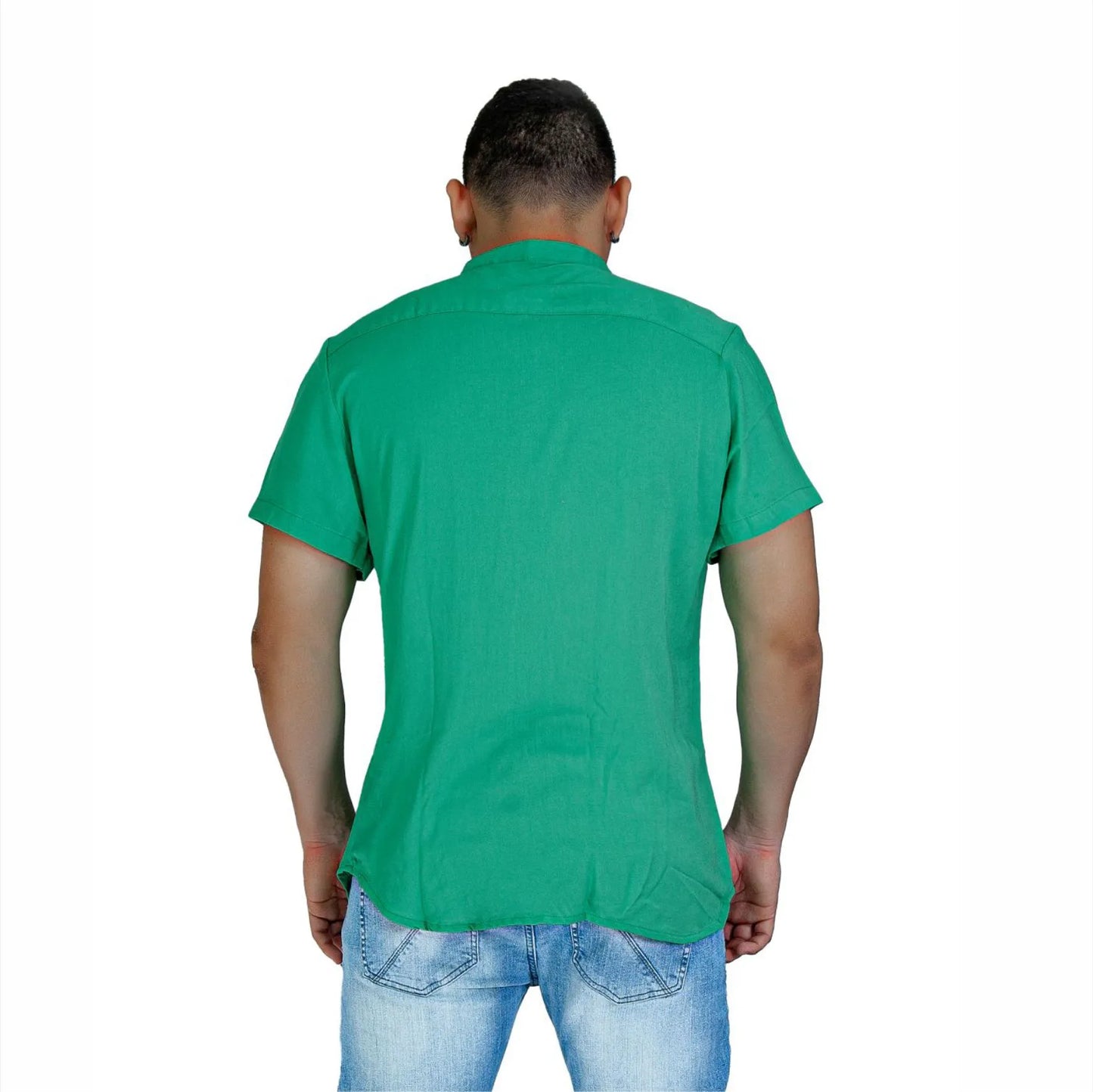 Camisa Manga Corta Verde Primavera