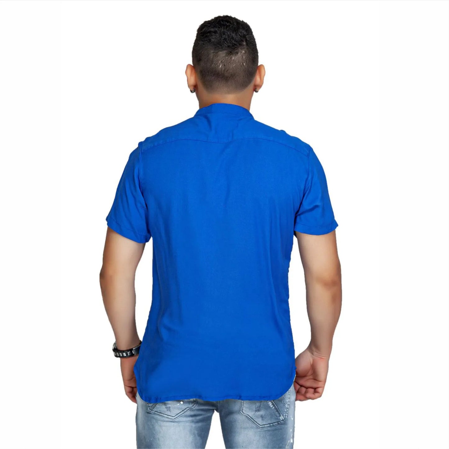 Camisa Manga Corta Azul Royal