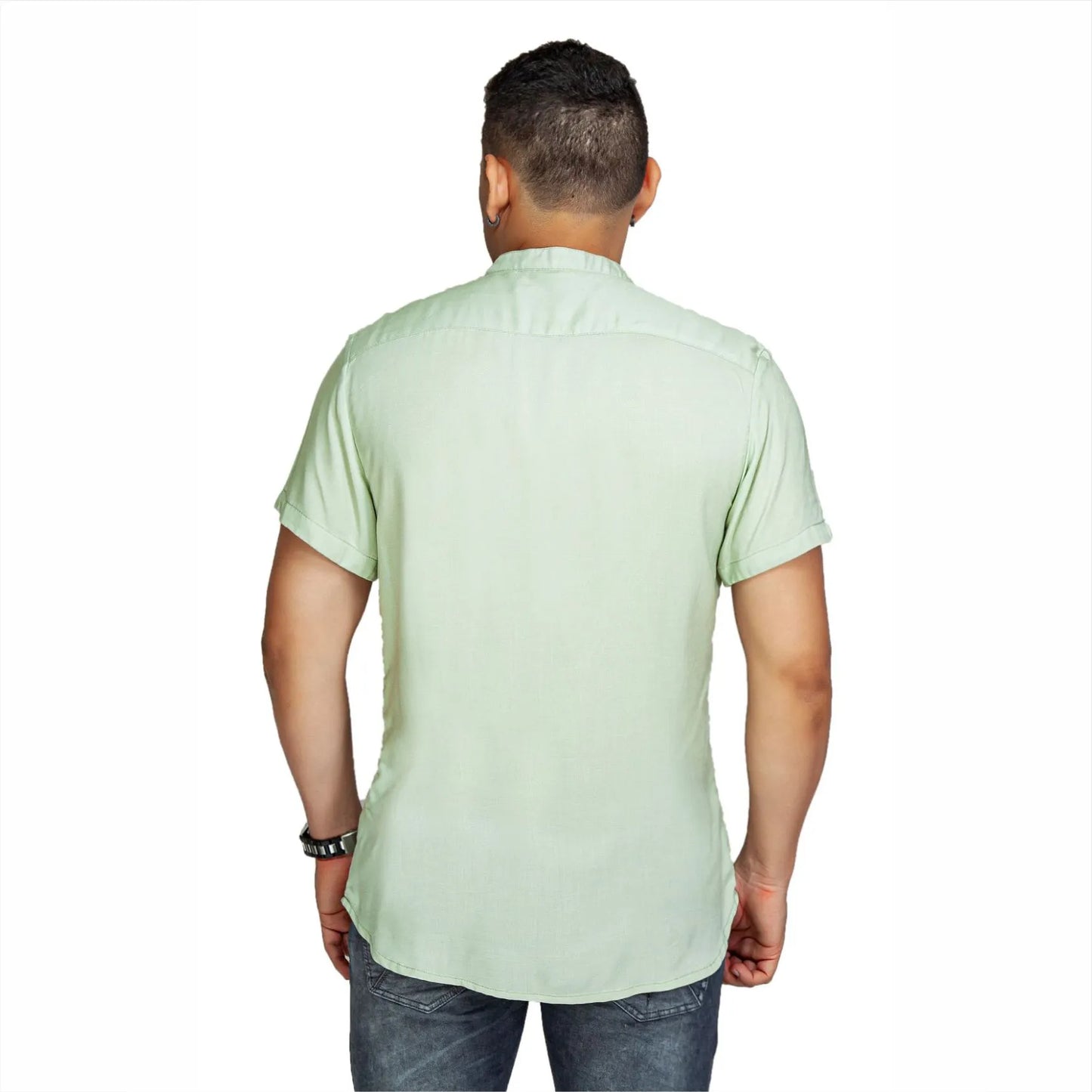 Camisa Manga Corta Verde Claro