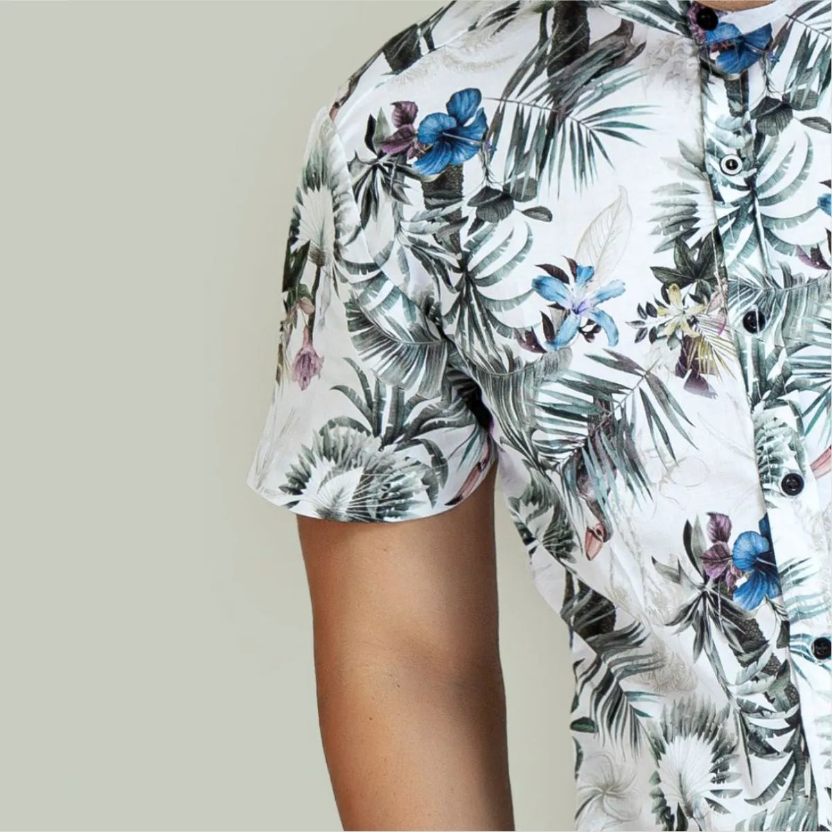 Camisa Manga Corta Tropical White