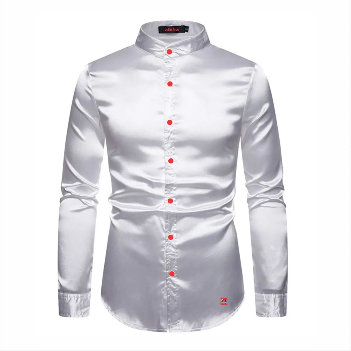 Camisa Manga Larga Radiant White Cuello Mao