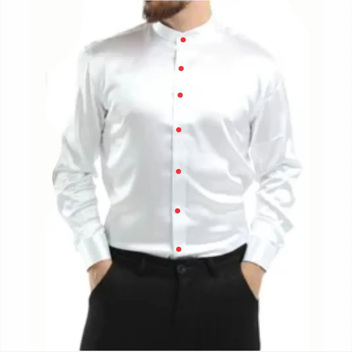 Camisa Manga Larga Radiant White Cuello Mao