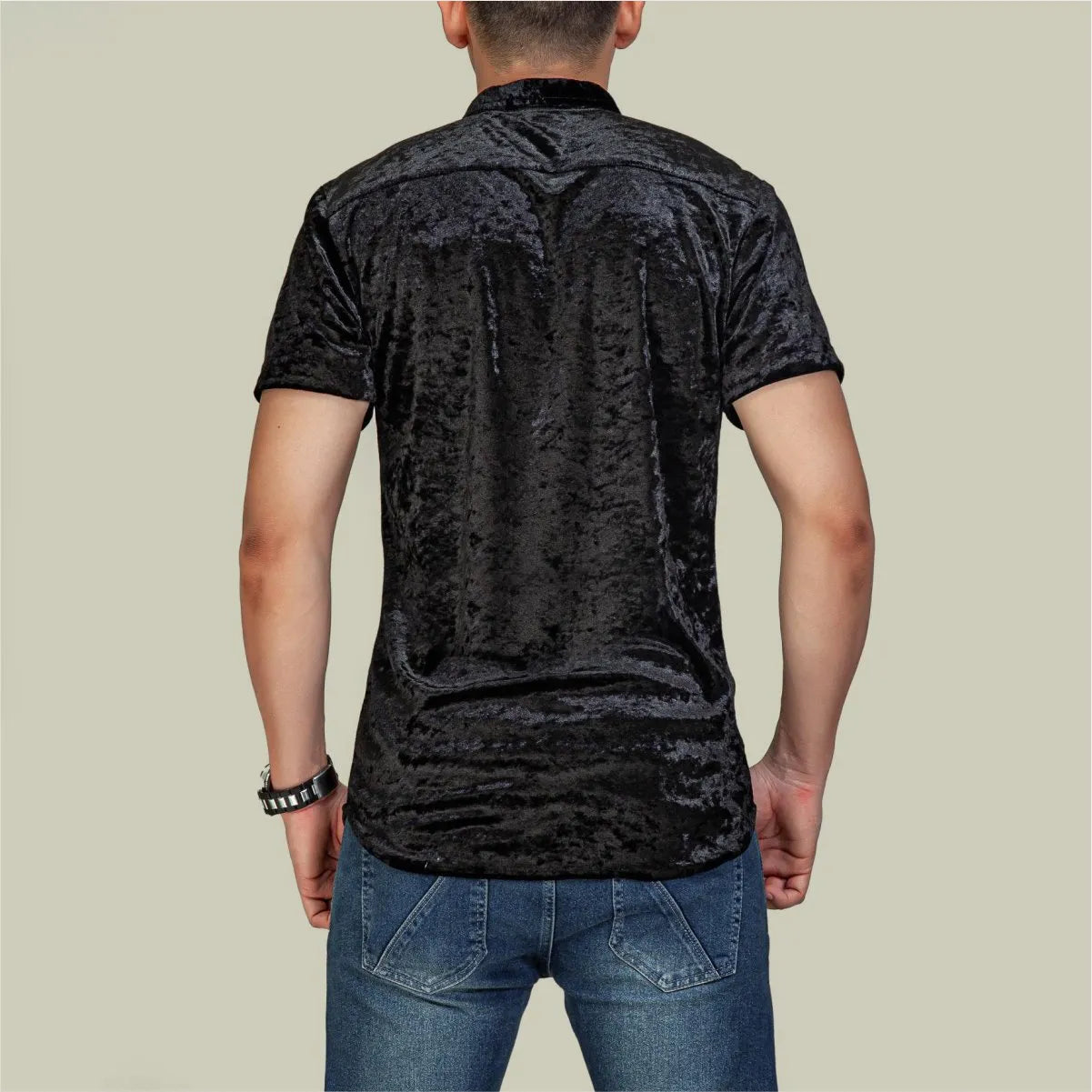 Camisa Manga Corta Resplandor Negro