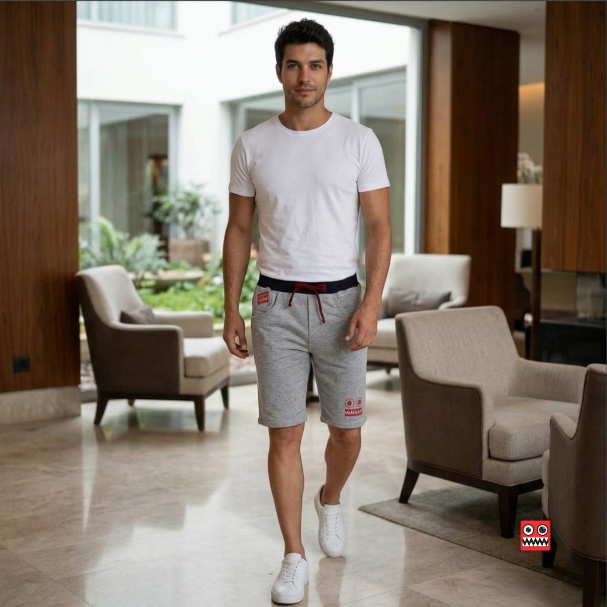 Bermuda Jogger Gris Claro Liquidacion