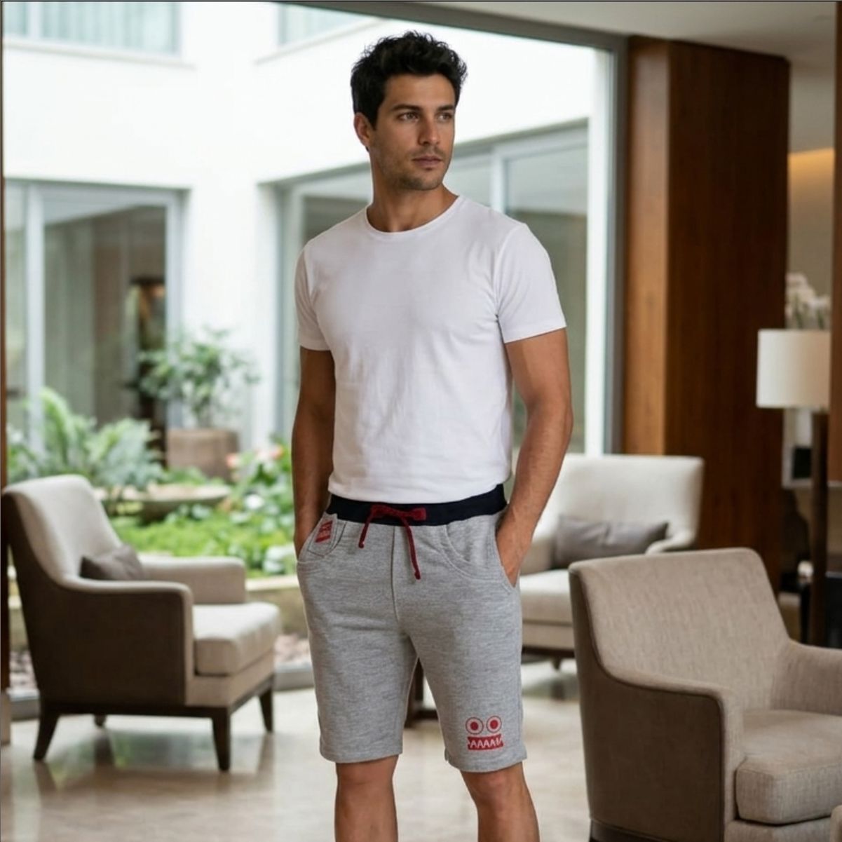 Bermuda Jogger Gris Claro Liquidacion