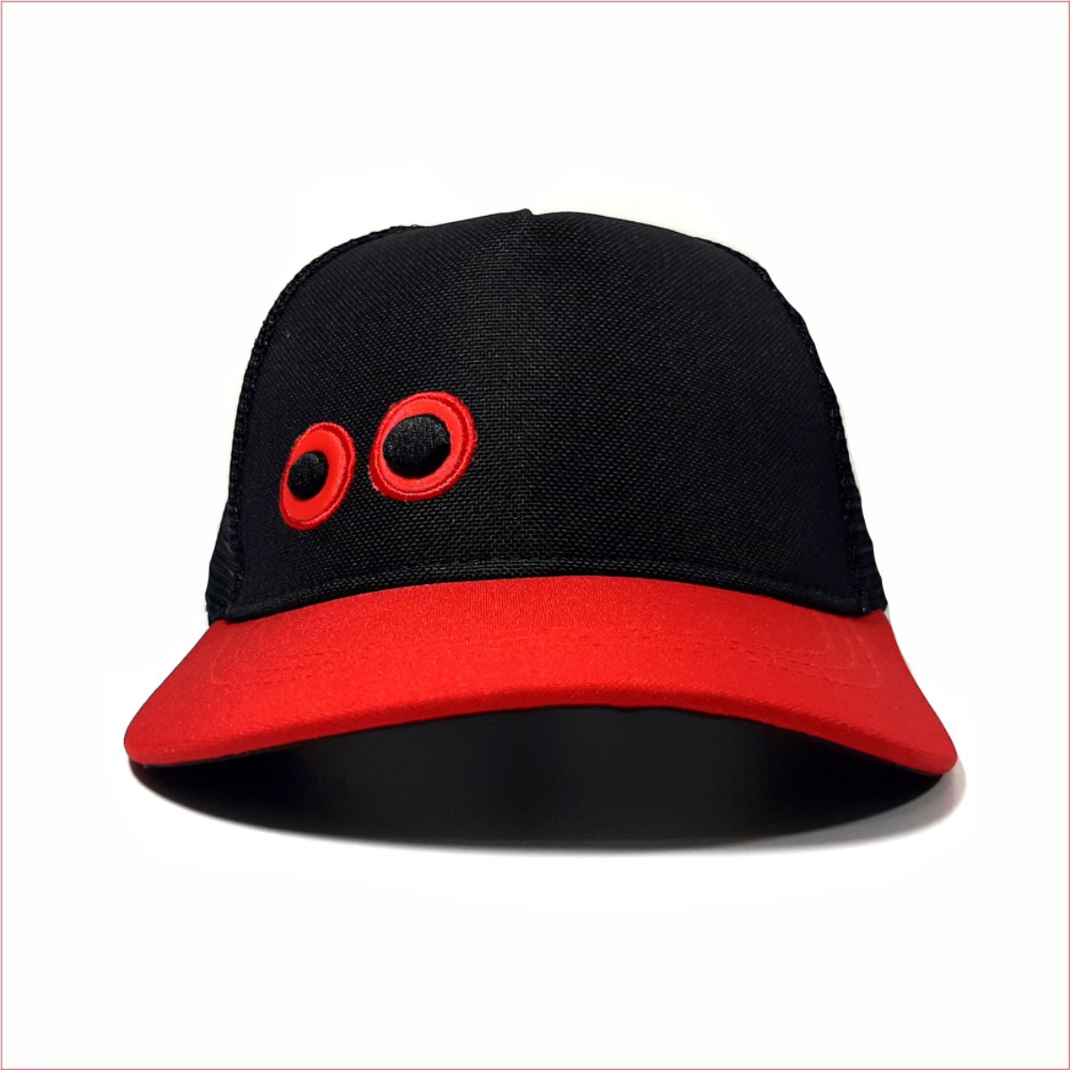 Gorra Ojos bordados Negro y Rojo