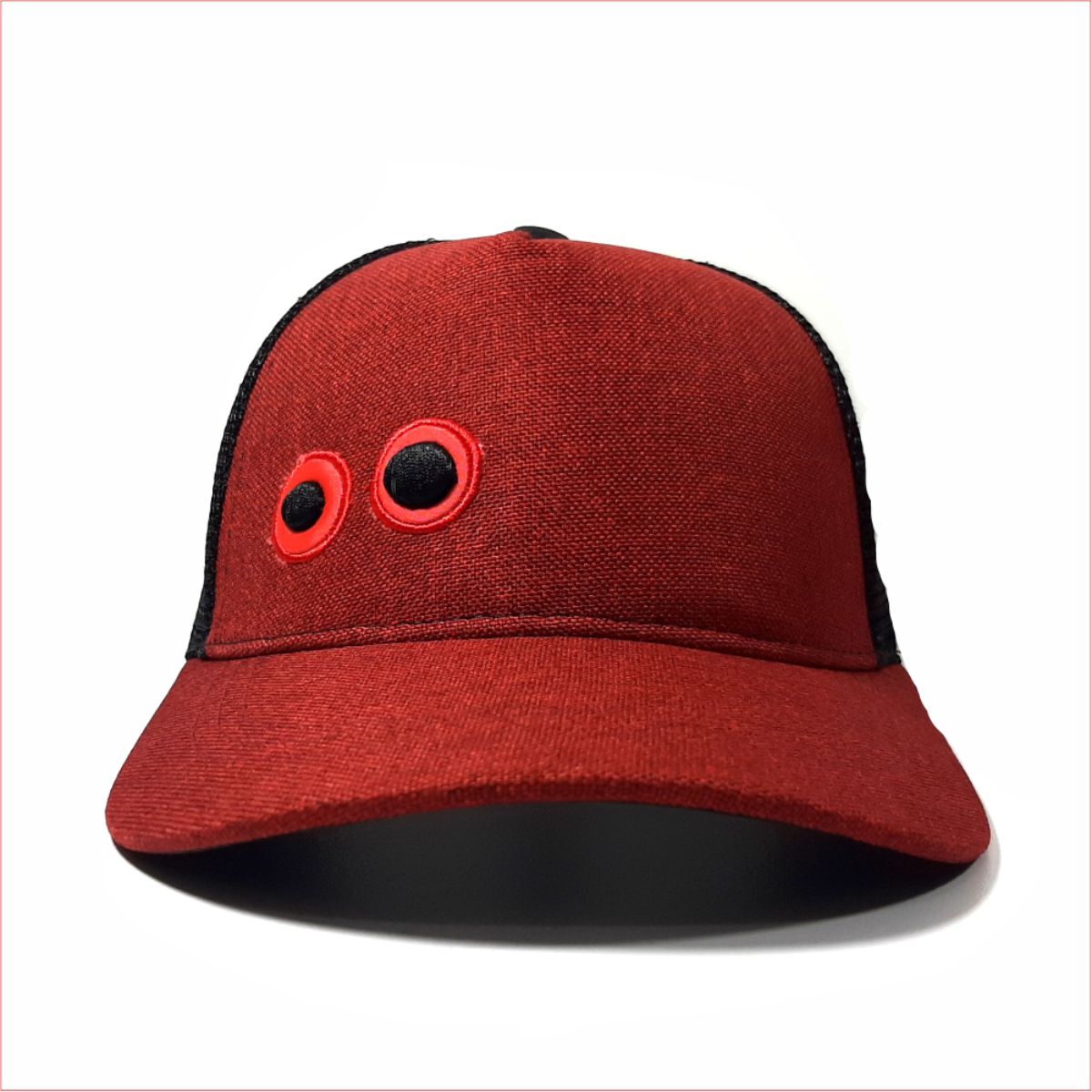 Gorra Ojos Bordados Vino