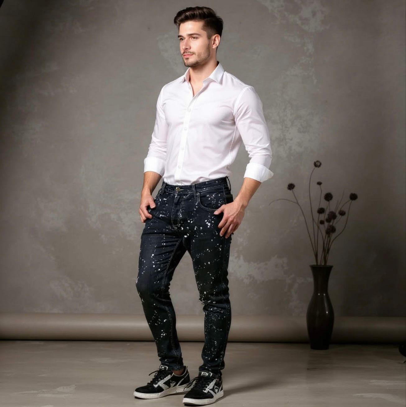 Jean Elastico Panther Gold