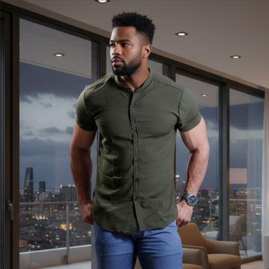 Camisa Manga Corta Verde Militar