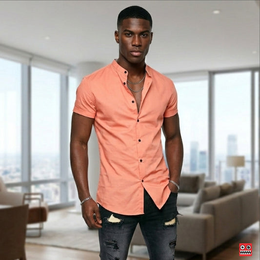 Camisa Manga Corta Rosado Coral