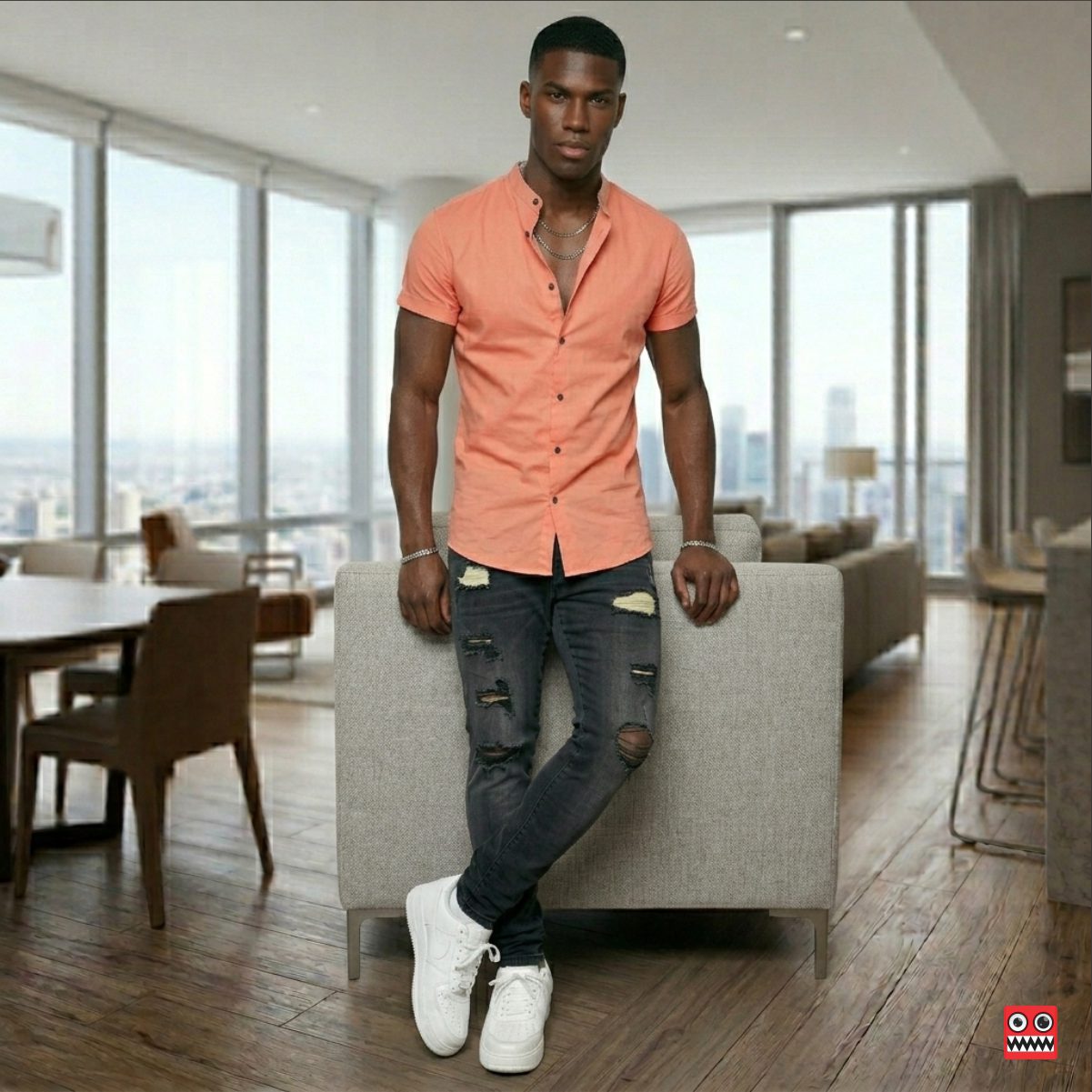 Camisa Manga Corta Rosado Coral