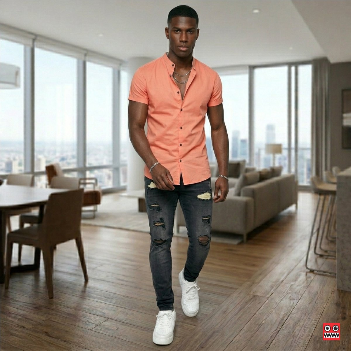 Camisa Manga Corta Rosado Coral