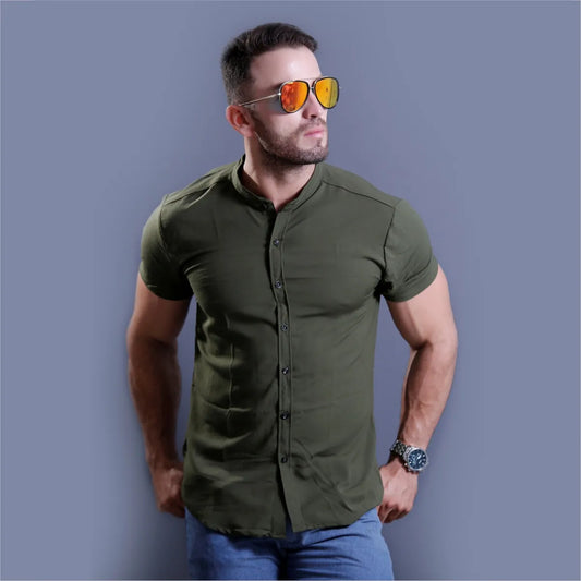 Camisa Manga Corta Verde Militar