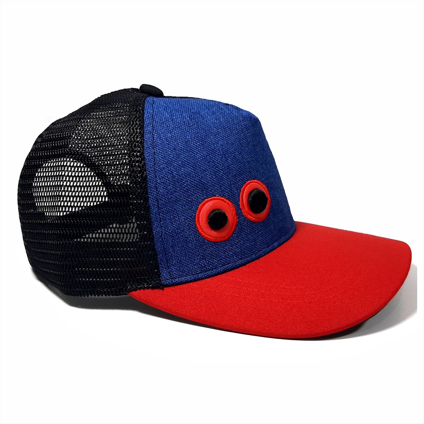 Gorra Ojos Bordados Azul y Rojo