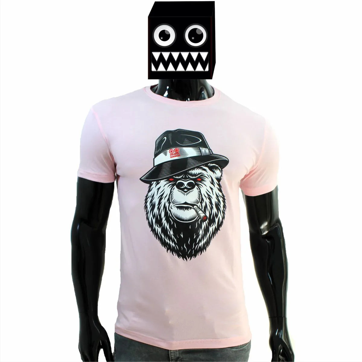 Camiseta Oso Rosado Cuello Redondo
