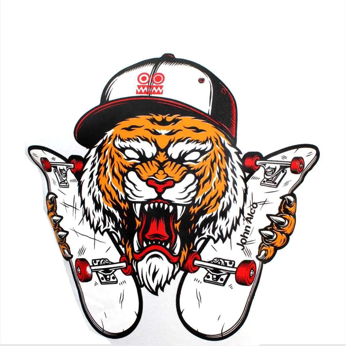 Camiseta Tigre Patineta Cuello Redondo