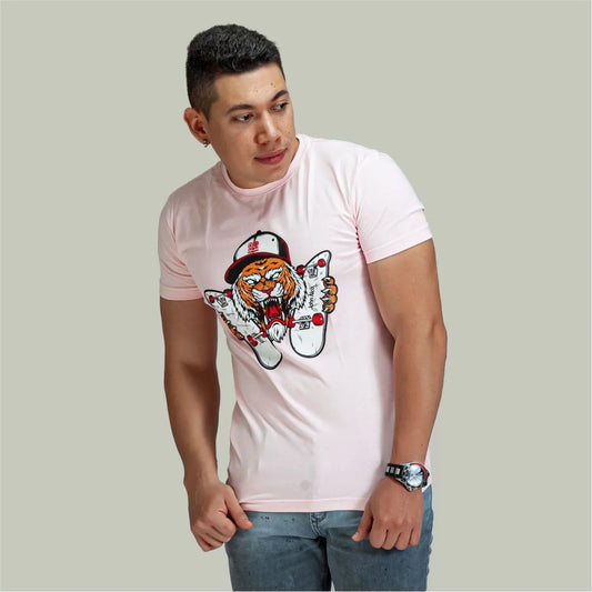 Camiseta Tigre Patineta Cuello Redondo