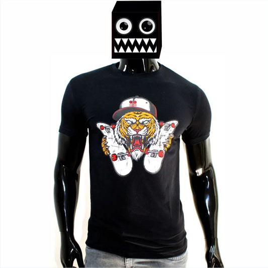 Camiseta Tigre Patineta Cuello Redondo