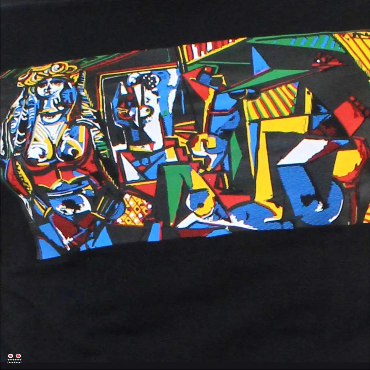 Camiseta Cubismo Negro Cuello Redondo