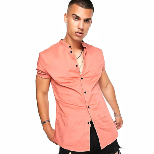 Camisa Manga Corta Rosado Coral