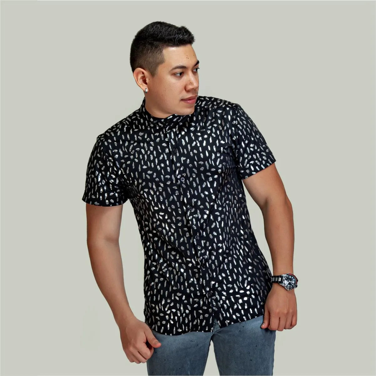Camisa Manga Corta Destello Black