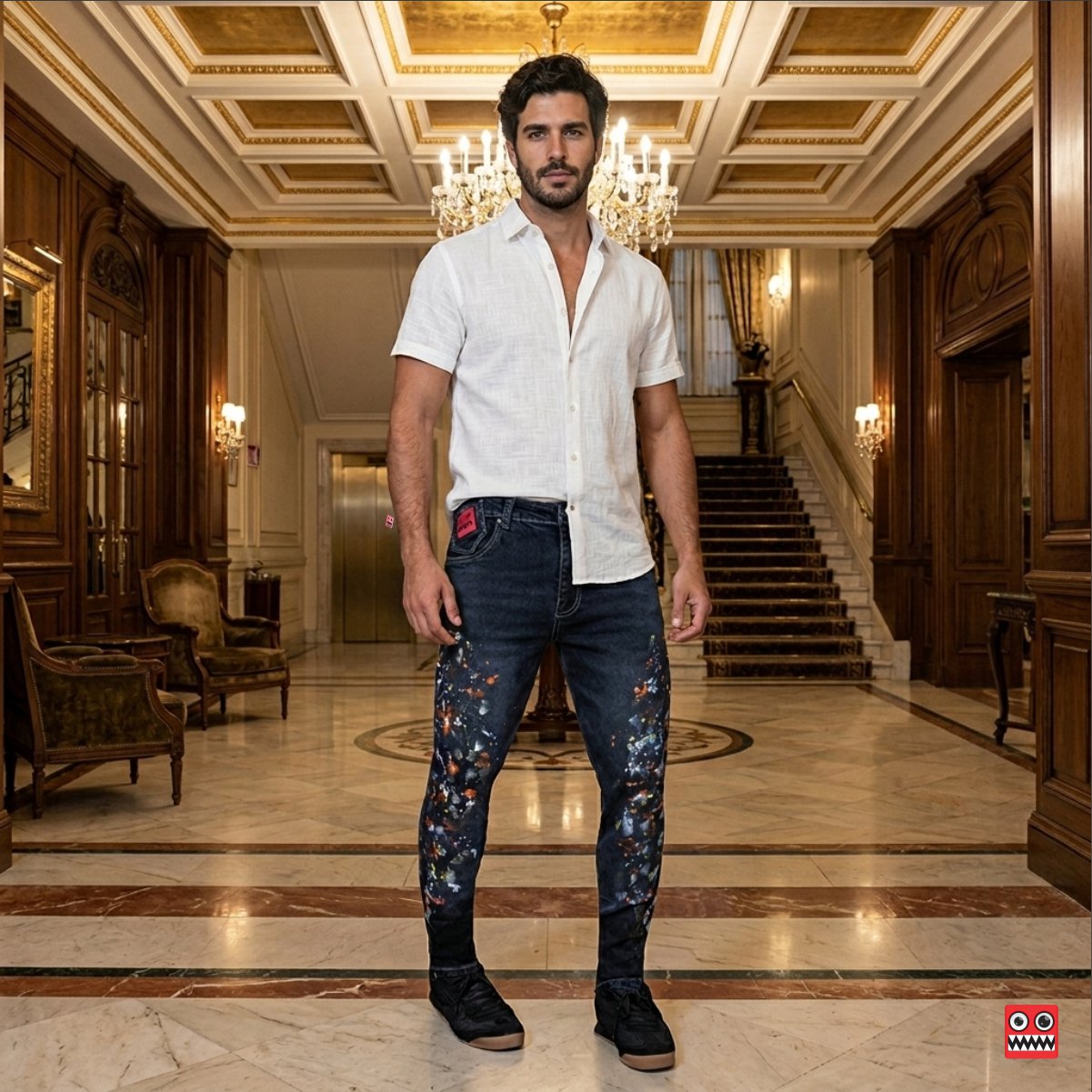 Jean Elastico Black Art