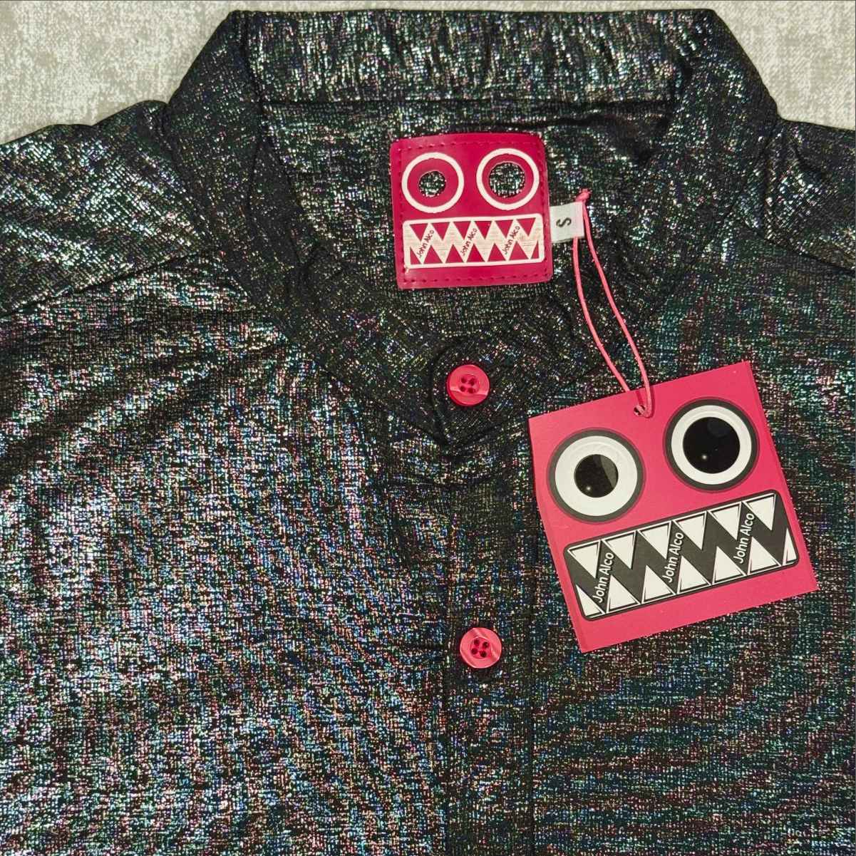 Camisa Manga Corta Metal Cuello Mao