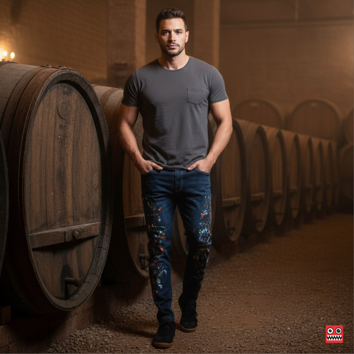 Jean Elastico Black Art