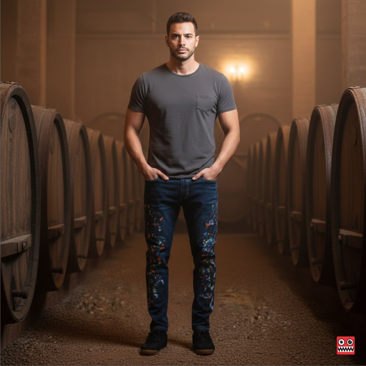 Jean Elastico Black Art