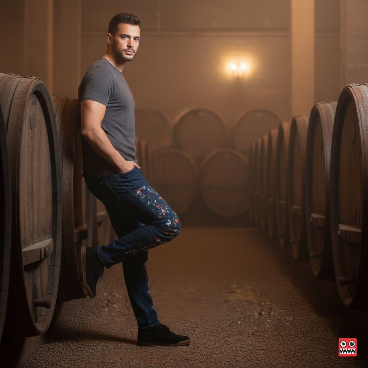 Jean Elastico Black Art